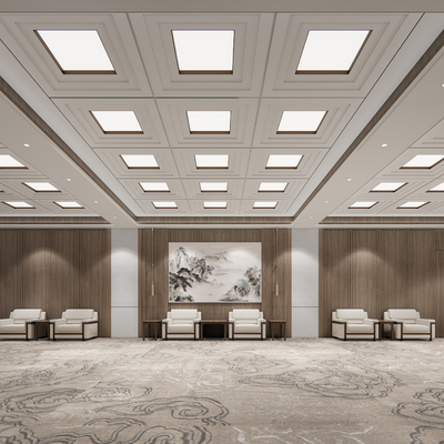  中式贵宾接待室su模型 