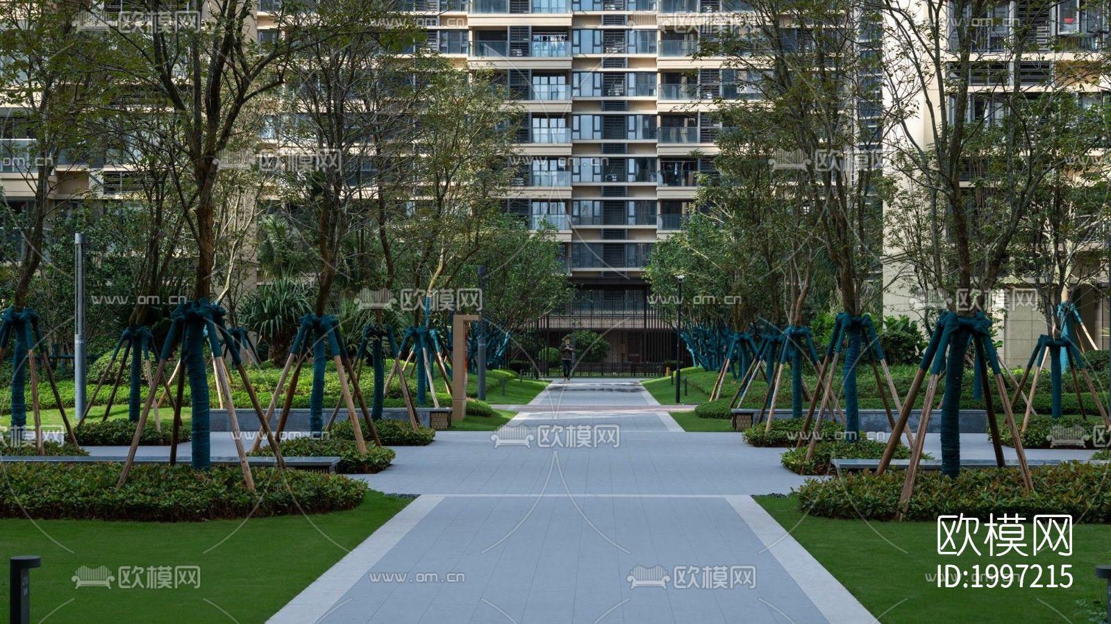 居民楼小区外景下载（渲染图1）