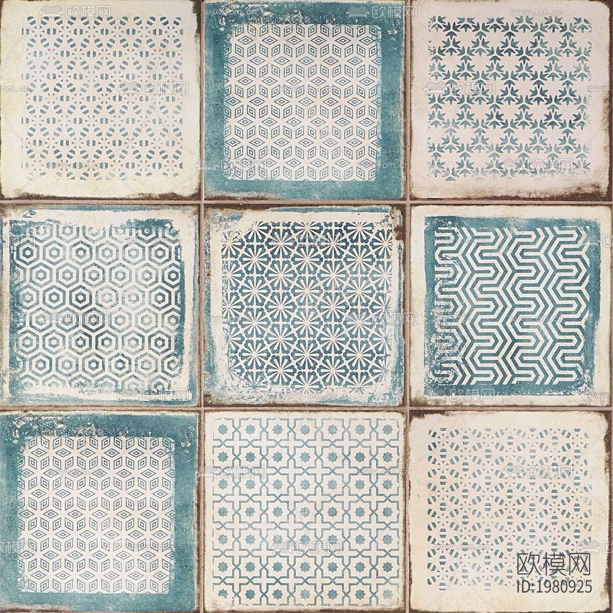 浅蓝色花砖下载