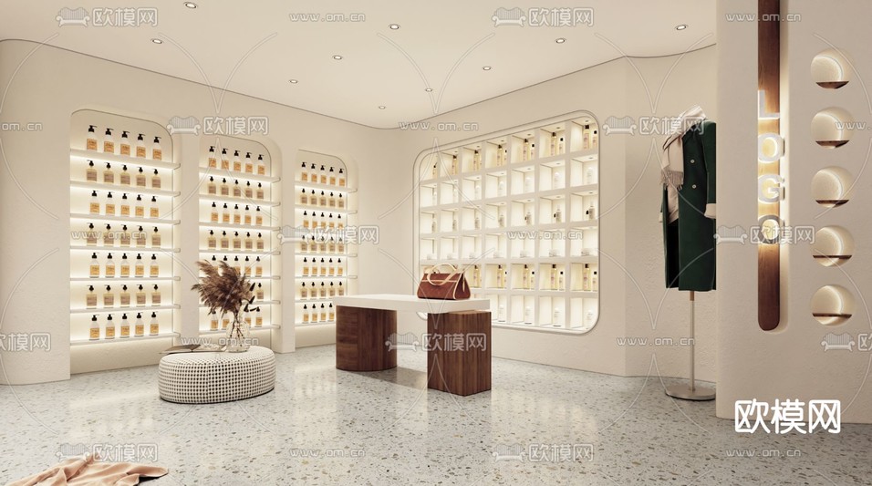 侘寂风女装服装店3d模型下载(渲染图4)