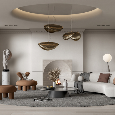 侘寂风客厅su模型