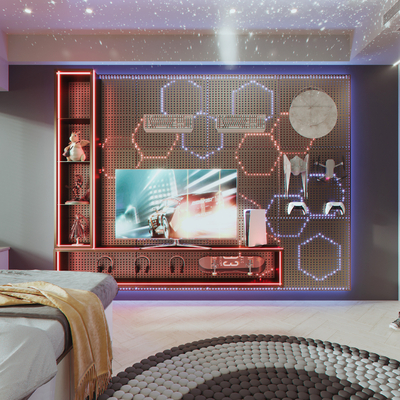  现代电竞房su模型 