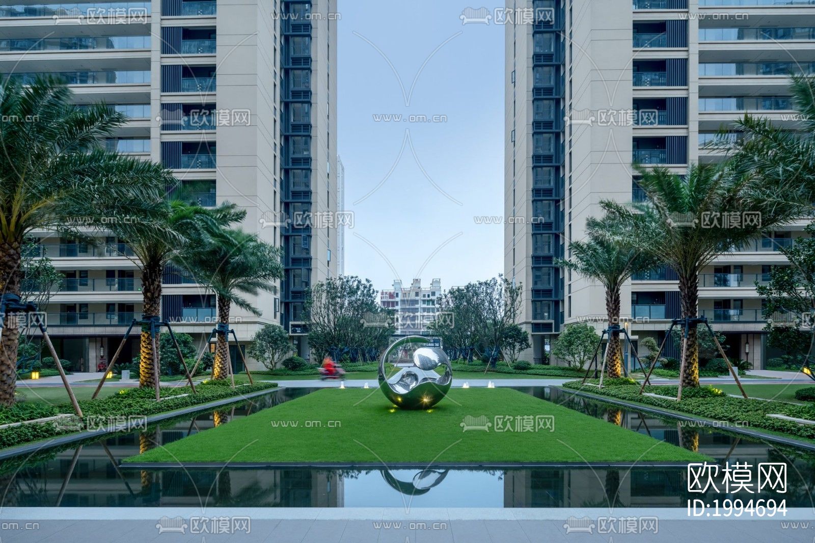 居民楼小区外景-免费3dmax模型库-欧模网