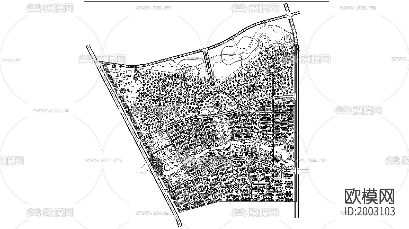 花园小区cad图库下载（渲染图2）