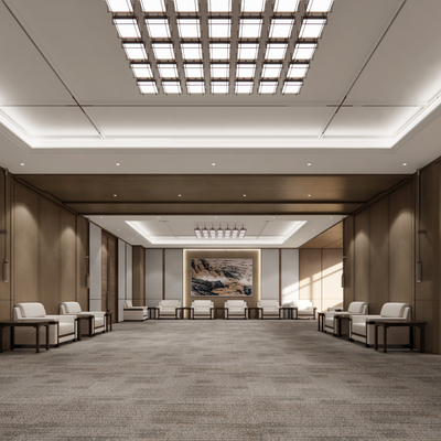  中式贵宾接待室su模型 