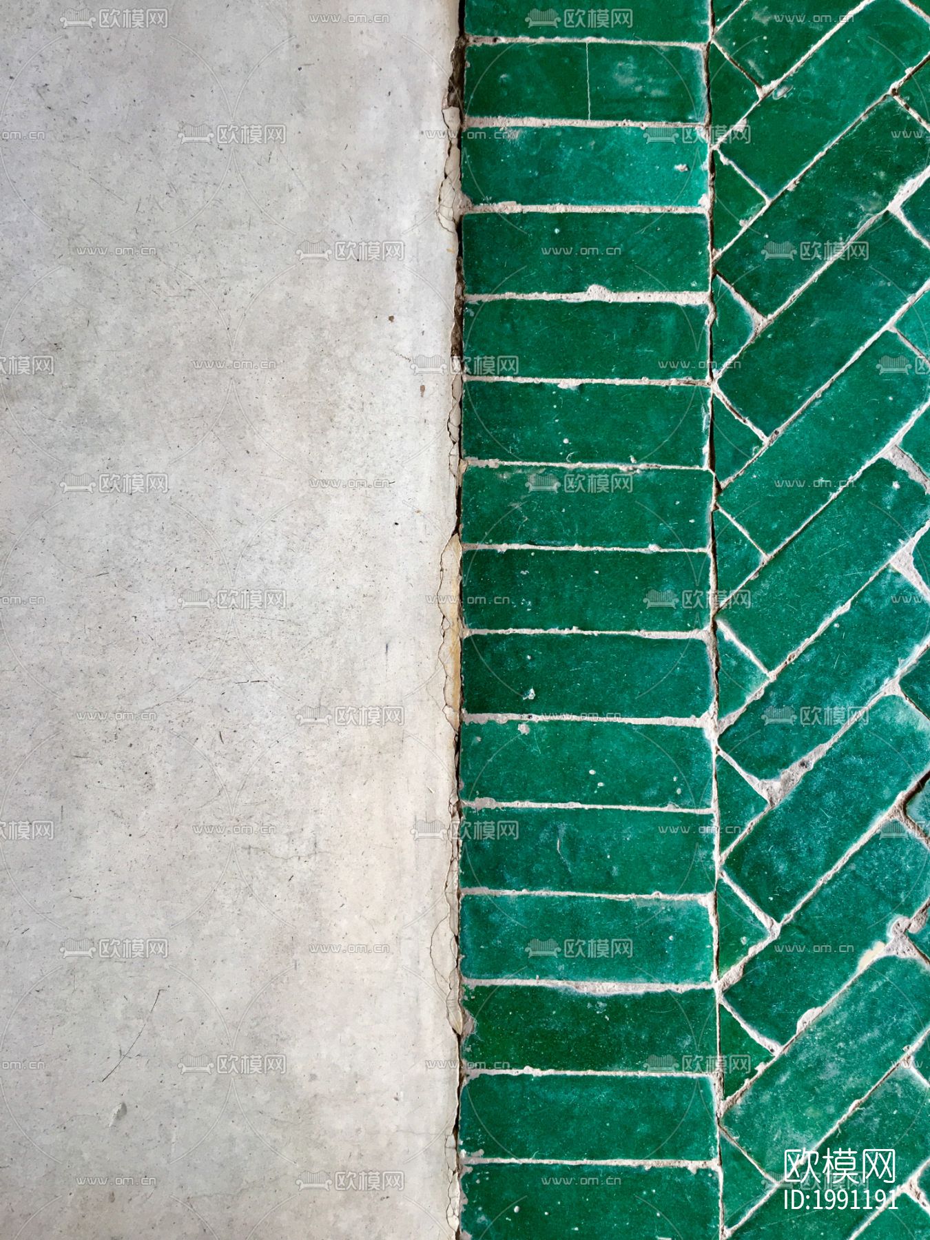 条形砖绿色墙砖水泥墙下载