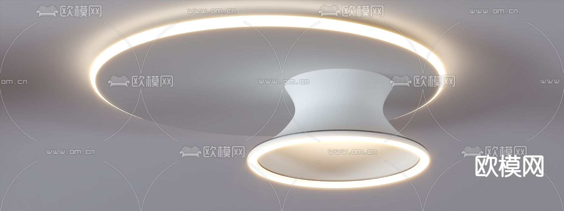 现代吸顶灯su模型下载（渲染图2）