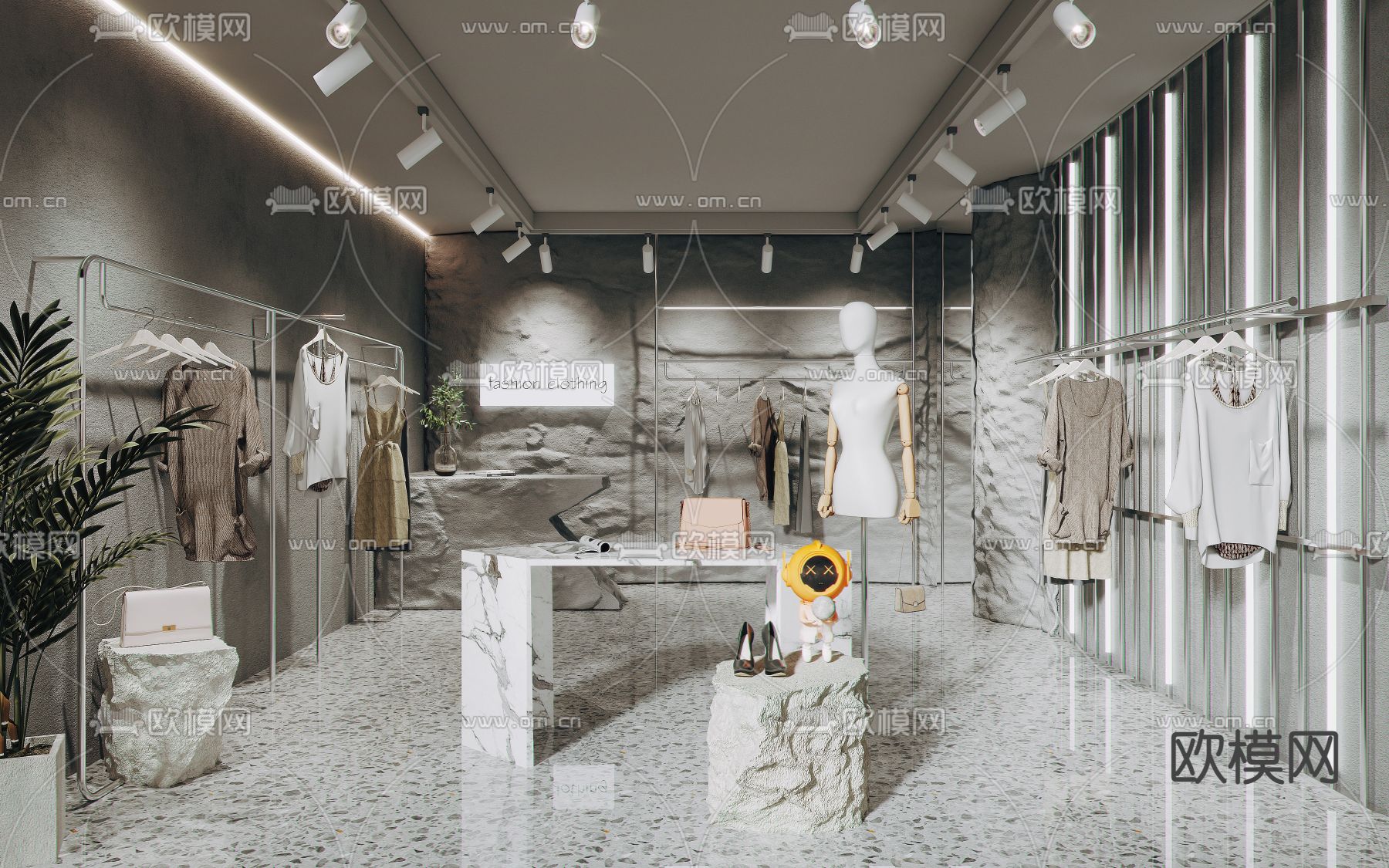 侘寂女装服装店3d模型