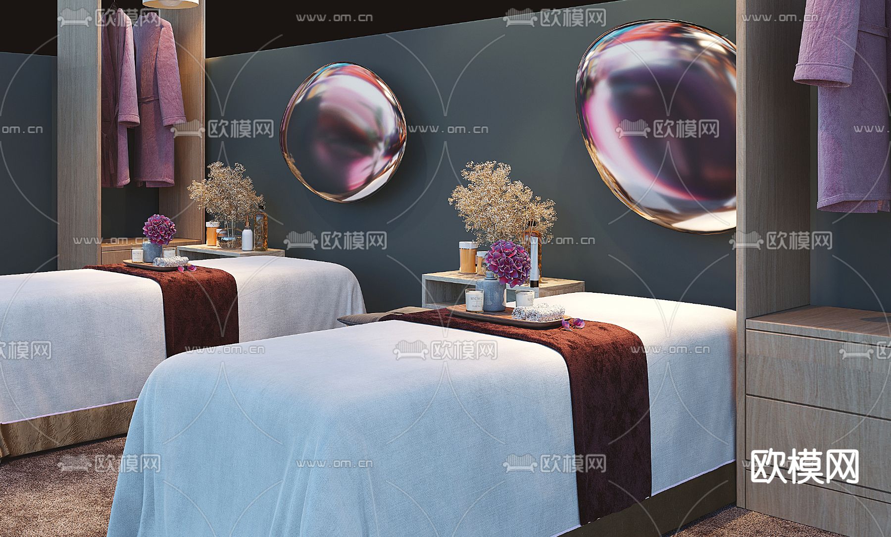 现代按摩床美容床3d模型下载（渲染图3）