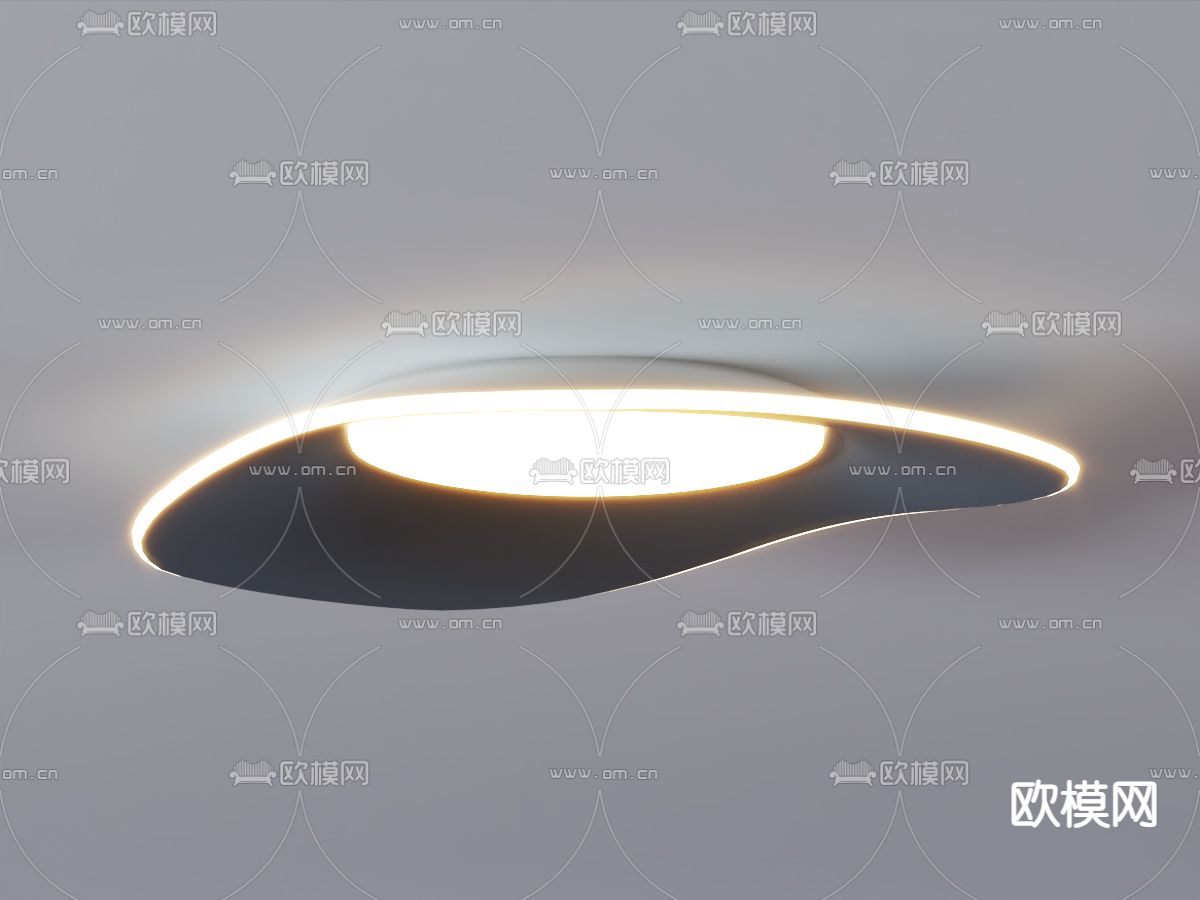 现代吸顶灯su模型下载（渲染图3）