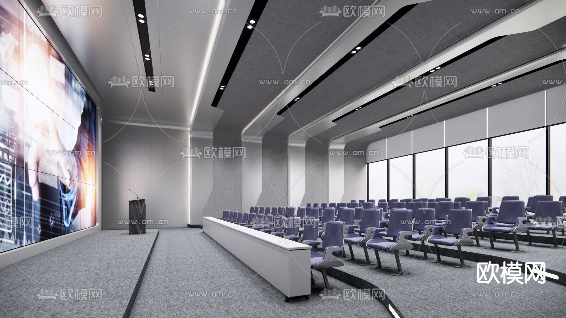现代报告厅会议室su模型