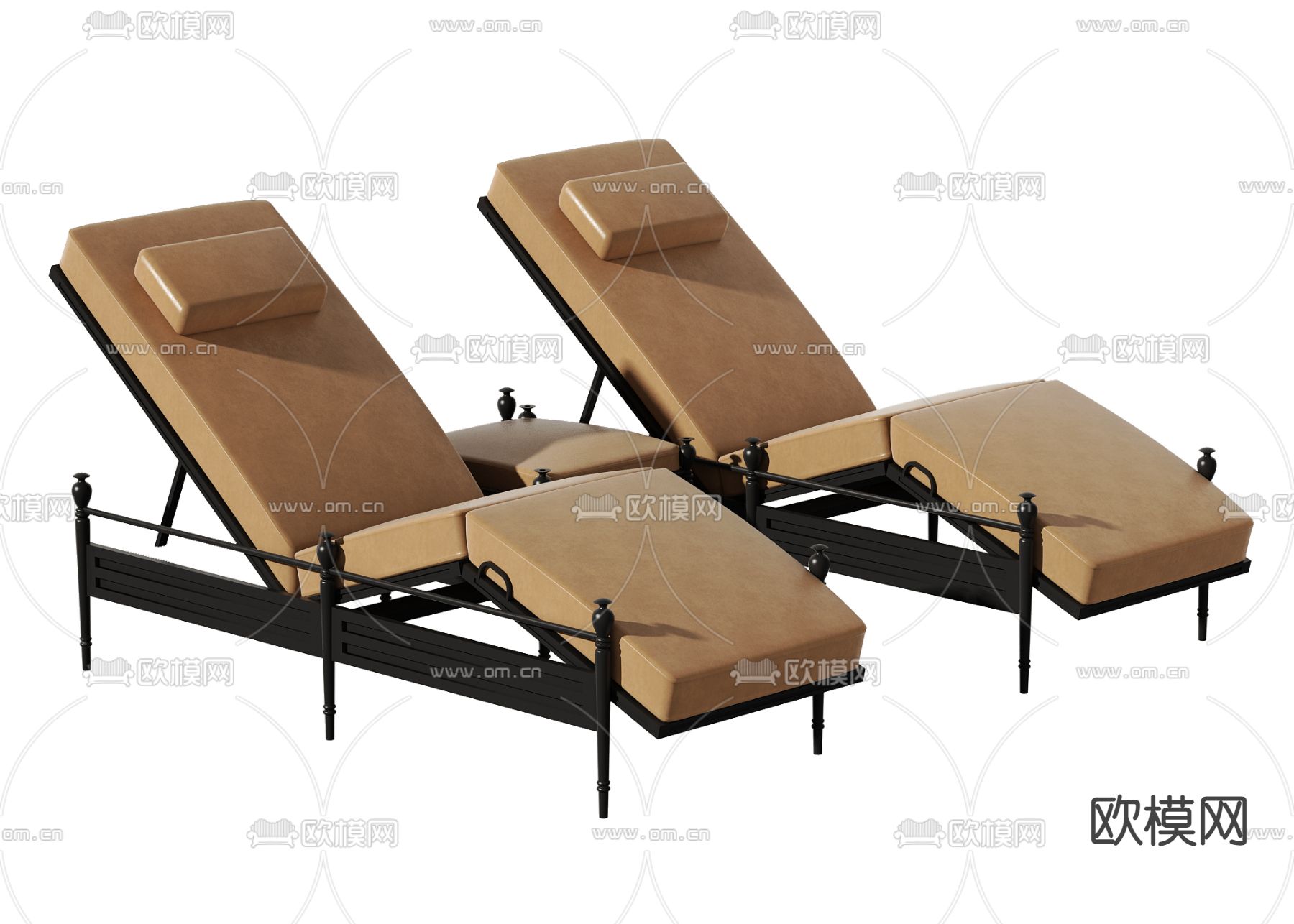 现代布艺躺椅3d模型下载