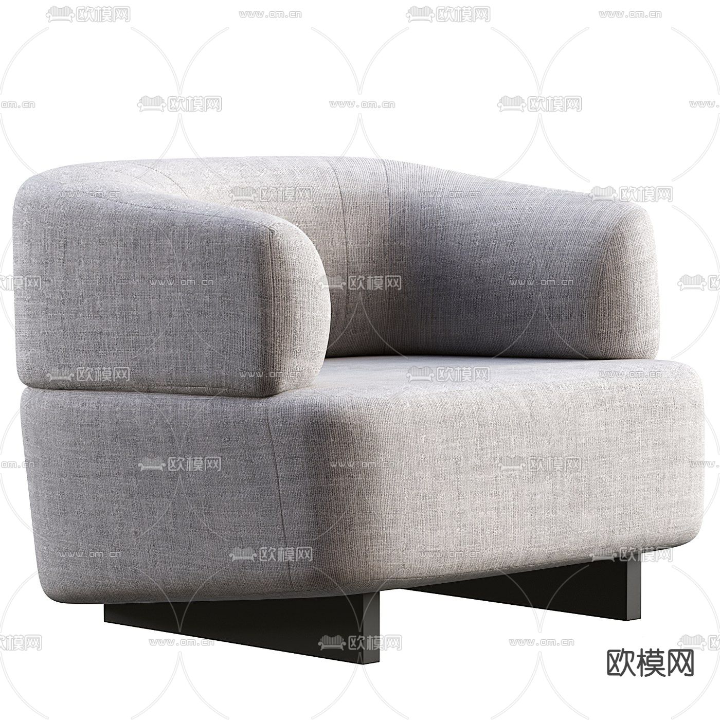 现代布艺休闲椅3d模型下载_ID11846002_3dmax免费模型-欧模网