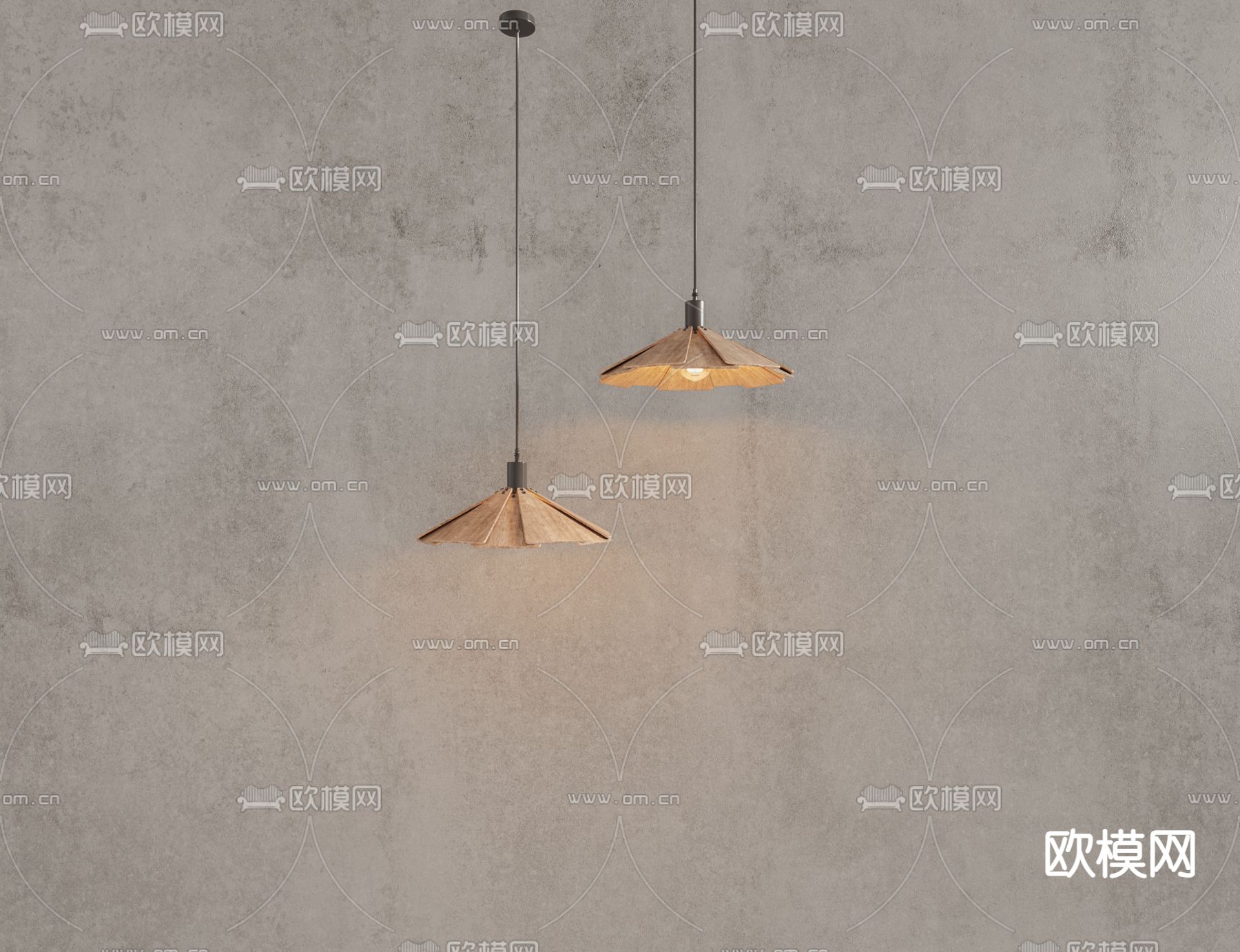 自然风实木吊灯3d模型下载（渲染图8）