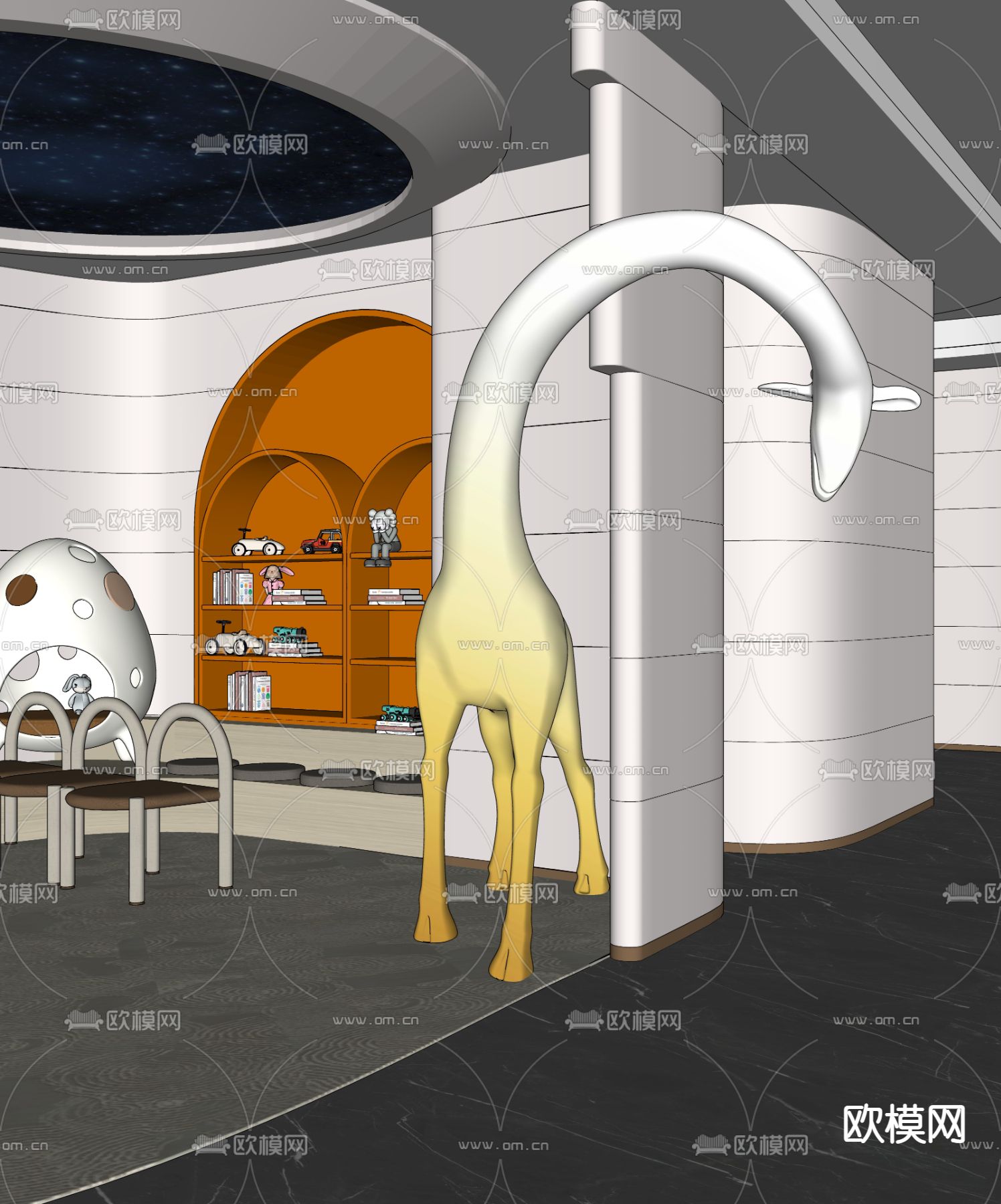 现代儿童娱乐区su模型下载（渲染图4）