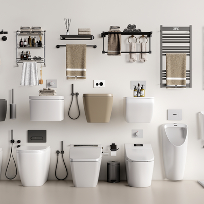  现代马桶坐便器su模型 