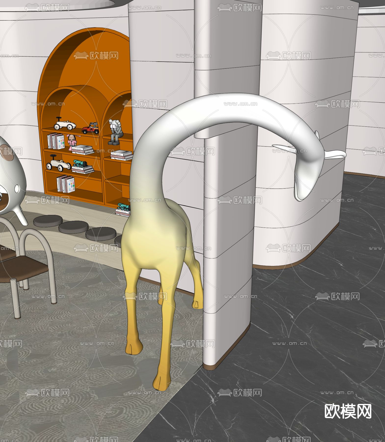 现代儿童娱乐区su模型下载（渲染图3）