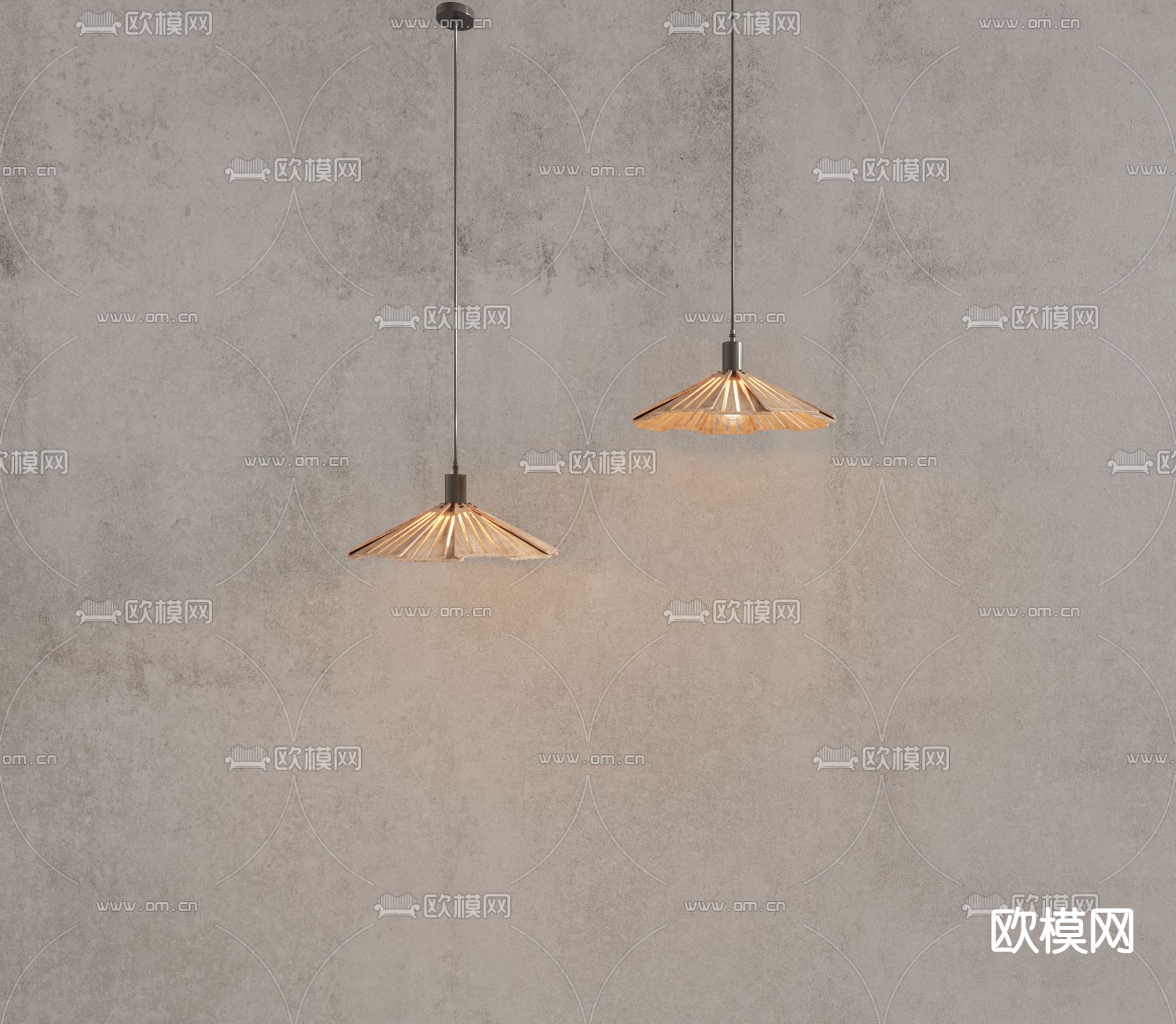 自然风实木吊灯3d模型下载（渲染图7）