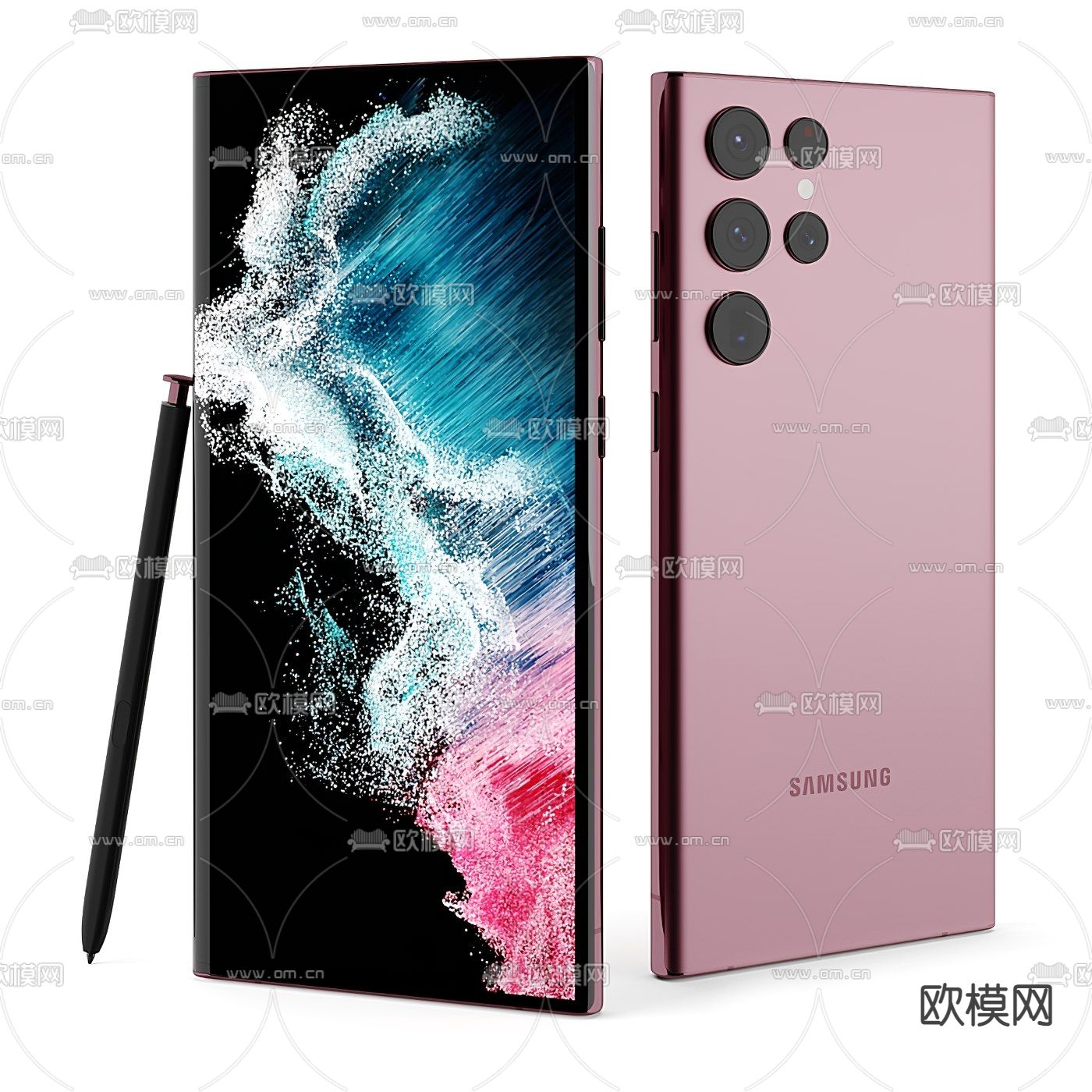 现代三星手机3d模型下载（渲染图2）