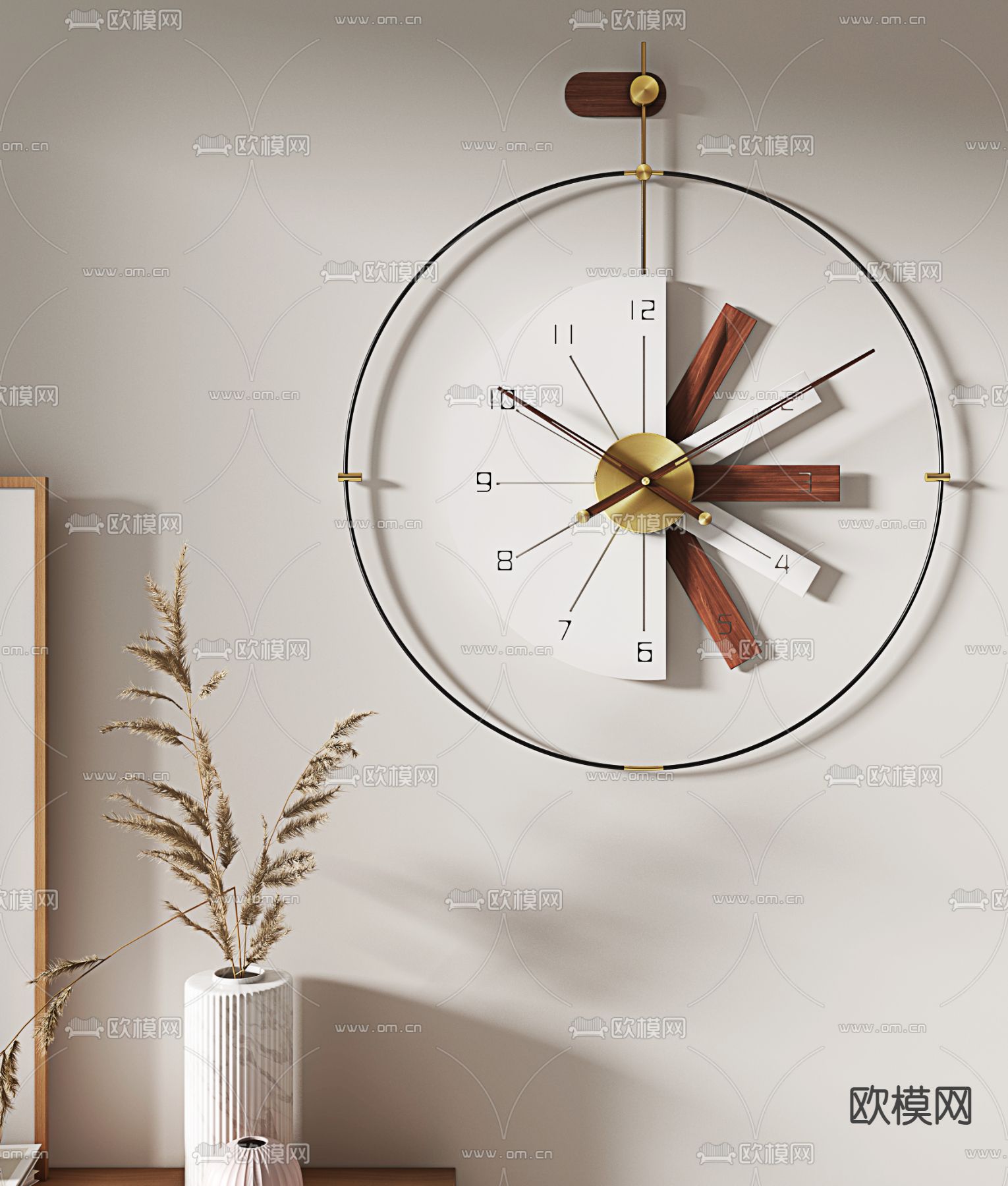 现代挂钟时钟3d模型下载