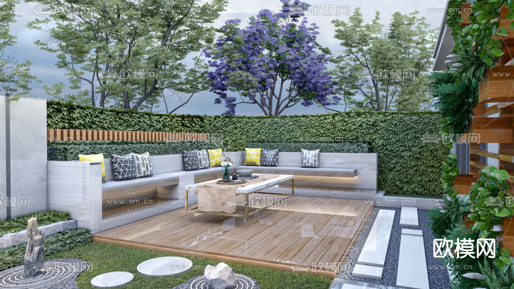 现代屋顶花园su模型