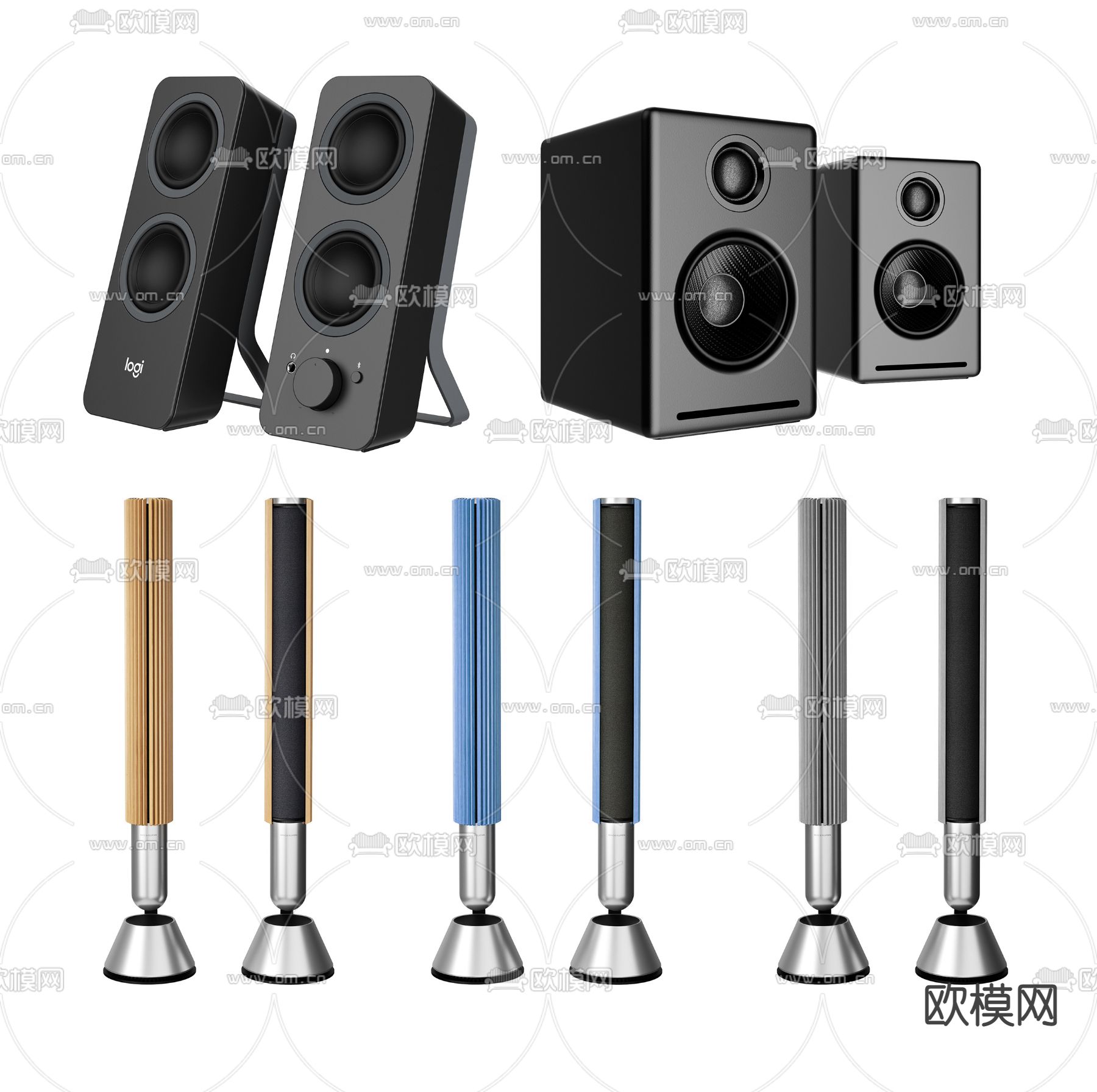 现代立式音响3d模型下载
