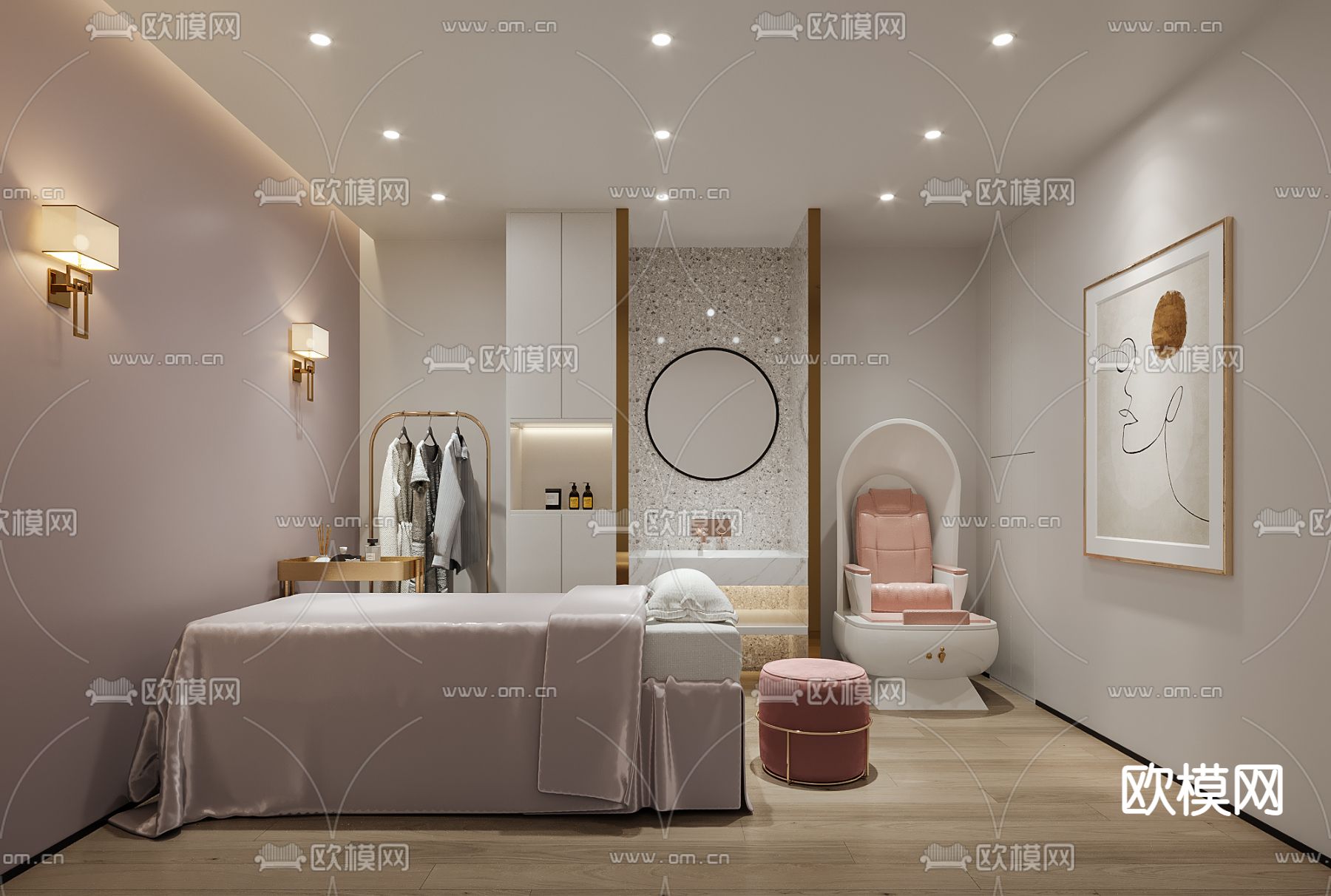 现代SPA护理房3d模型下载（渲染图2）