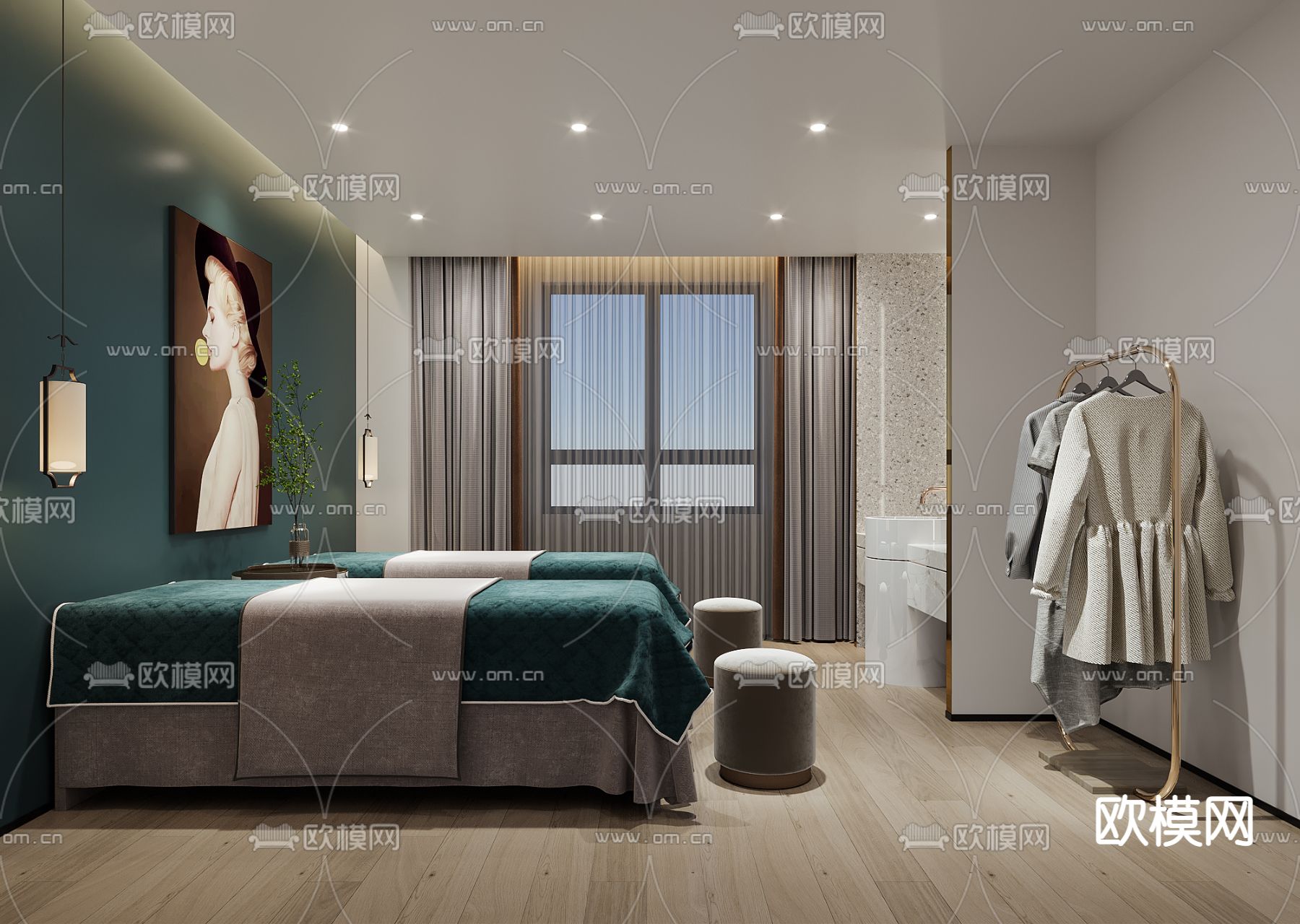 现代SPA护理房3d模型下载（渲染图3）