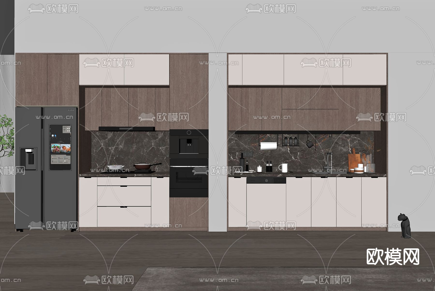 现代橱柜su模型下载（渲染图2）