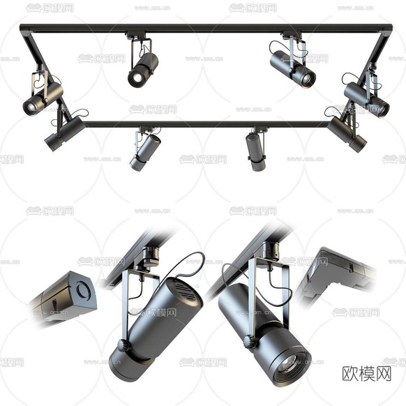 现代射灯规定灯免费3d模型下载