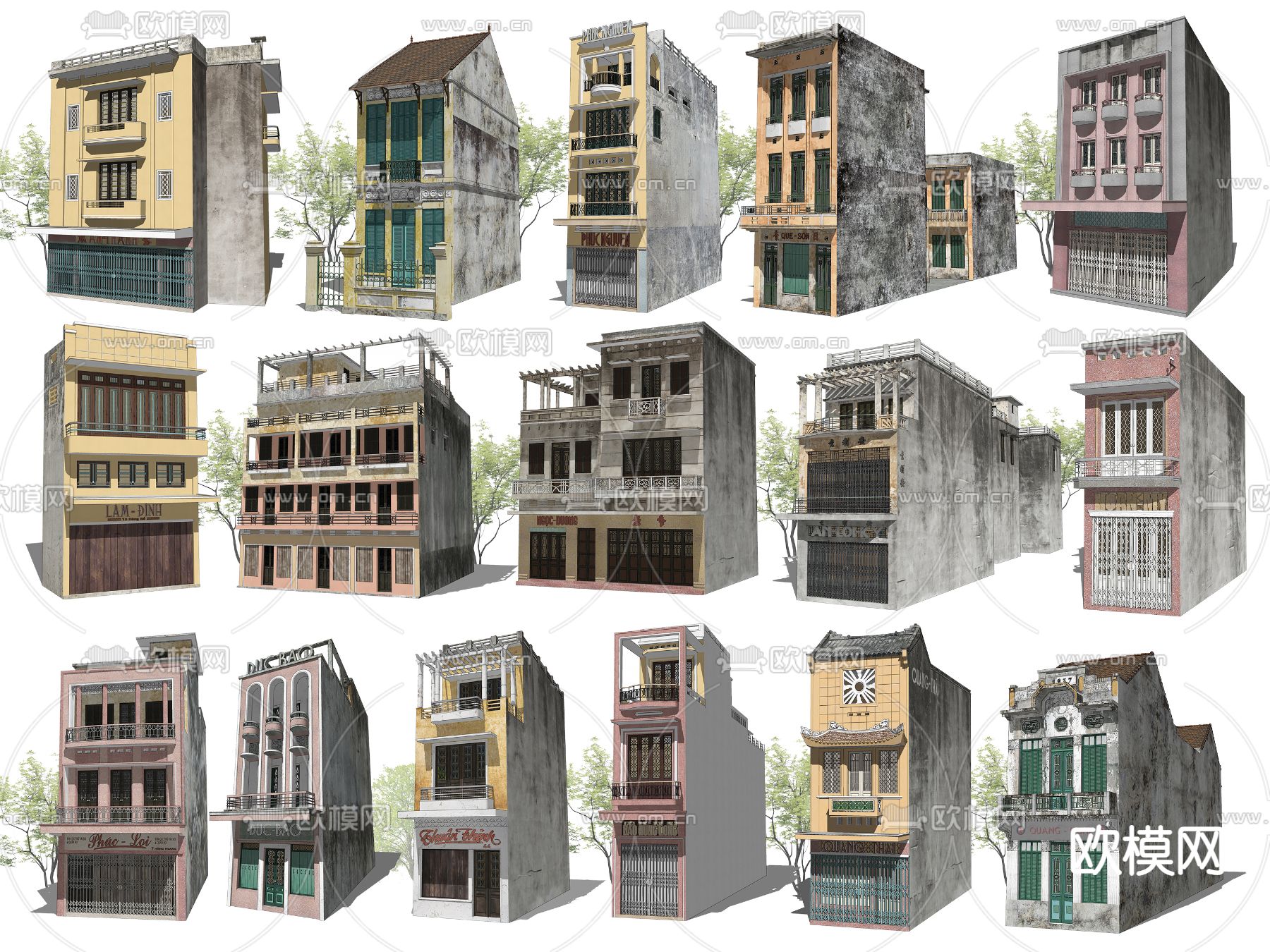 欧式乡村民房su模型下载