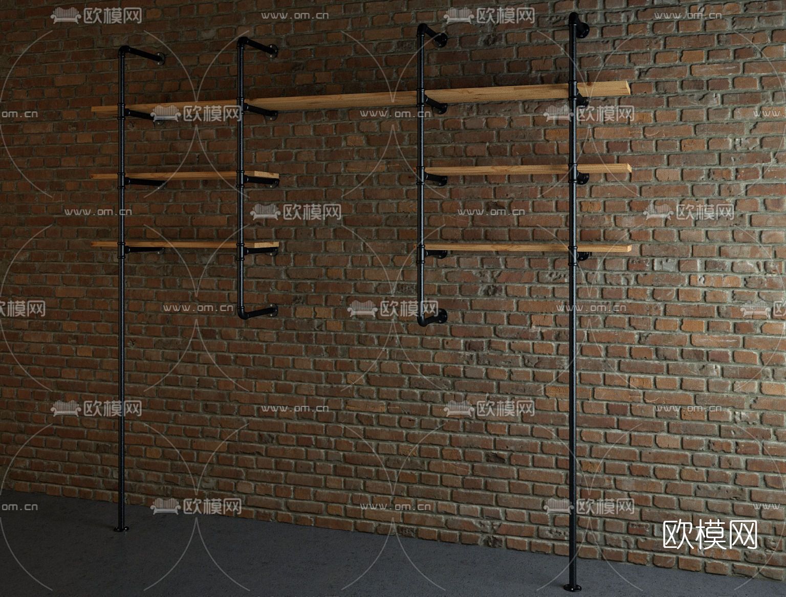 工业风装饰架免费3d模型下载