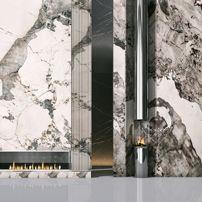  现代雾化真火装饰壁炉su模型 