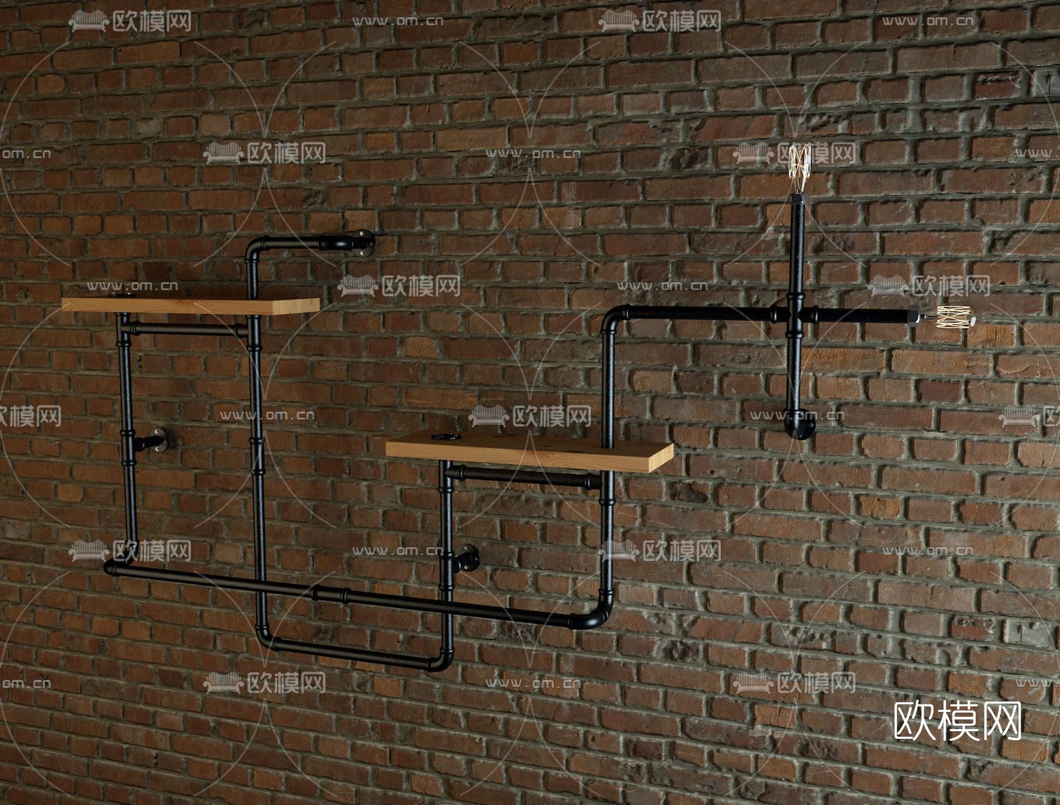 工业风壁架免费3d模型下载