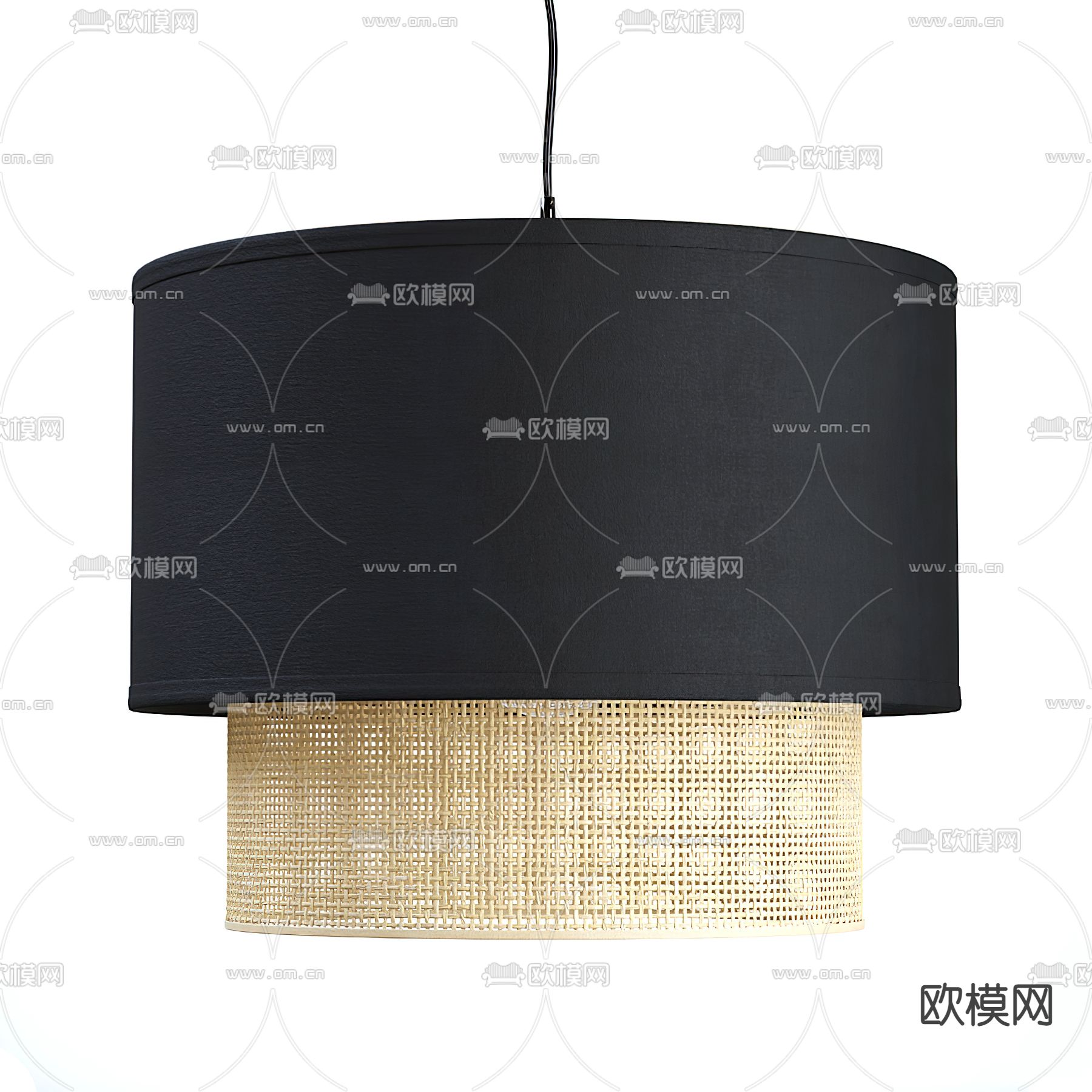 北欧藤编吊灯3d模型下载