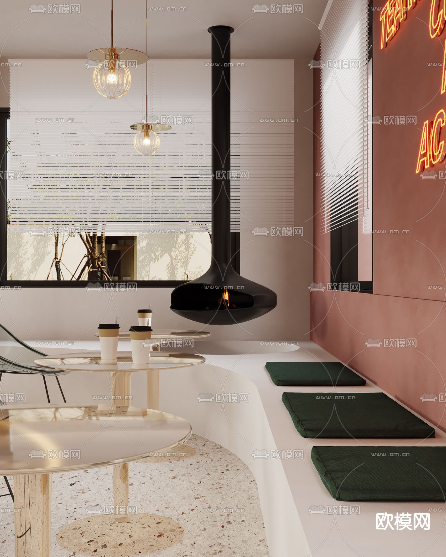 现代咖啡店3d模型下载（渲染图3）