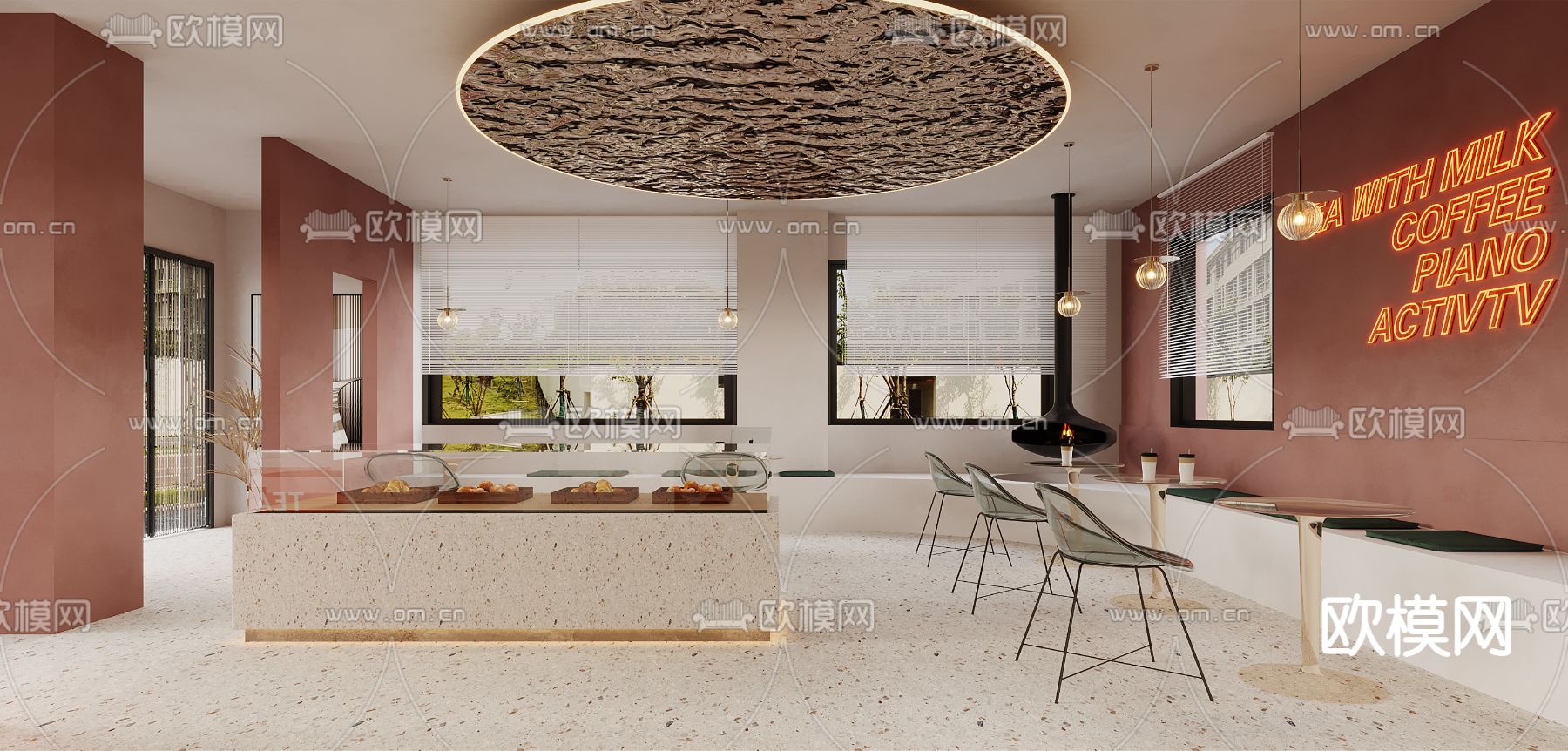 现代咖啡店3d模型下载（渲染图1）