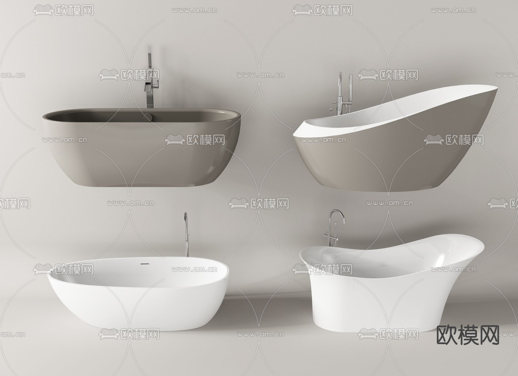 现代浴缸3d模型下载