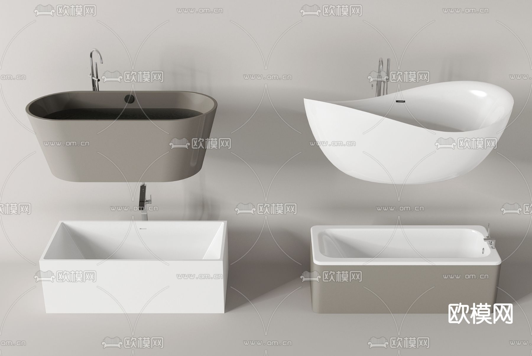 现代浴缸3d模型下载