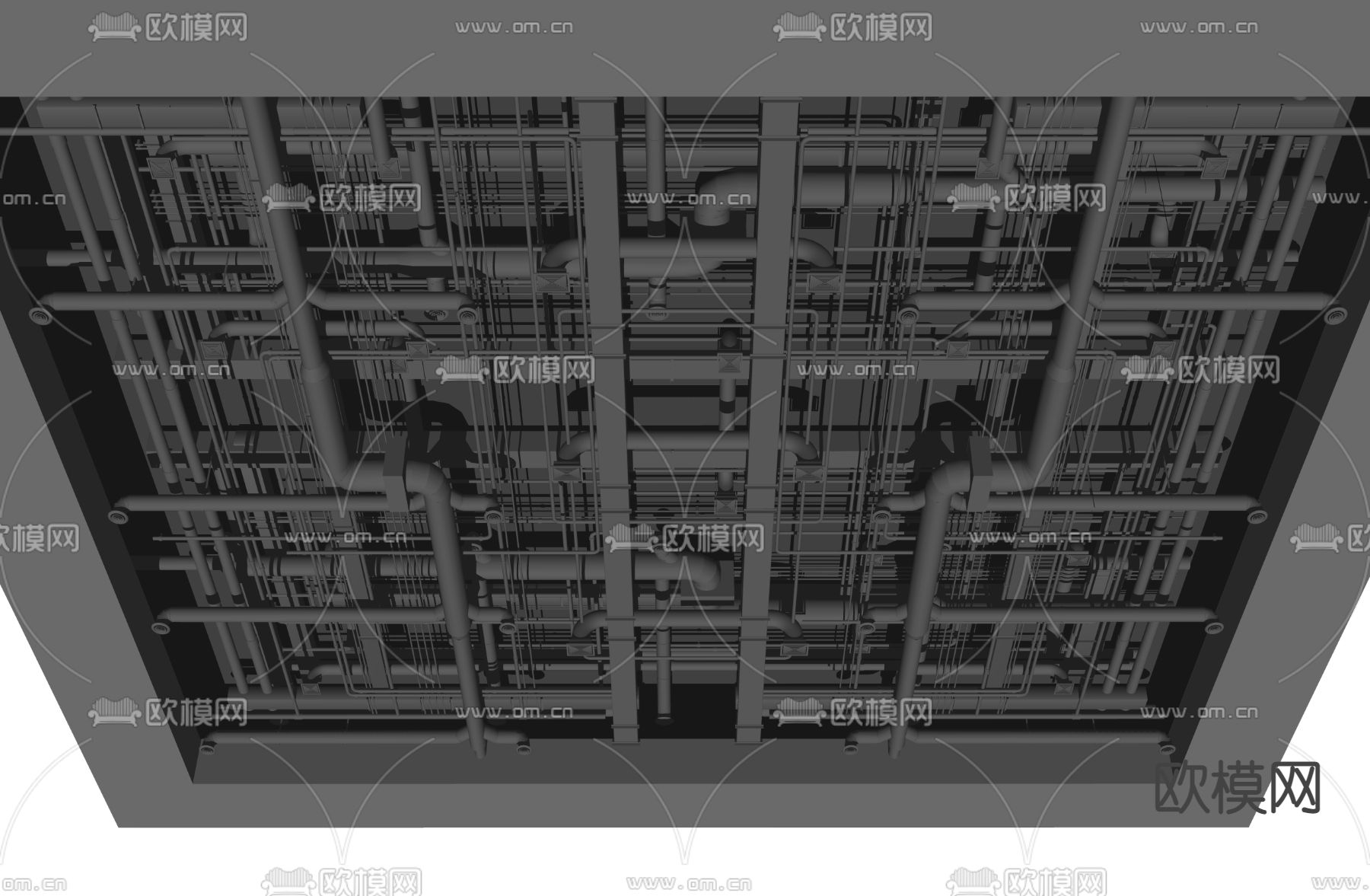 工业风吊顶su模型下载（渲染图2）