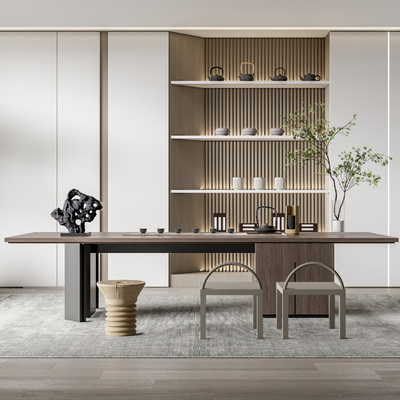 现代茶室su模型