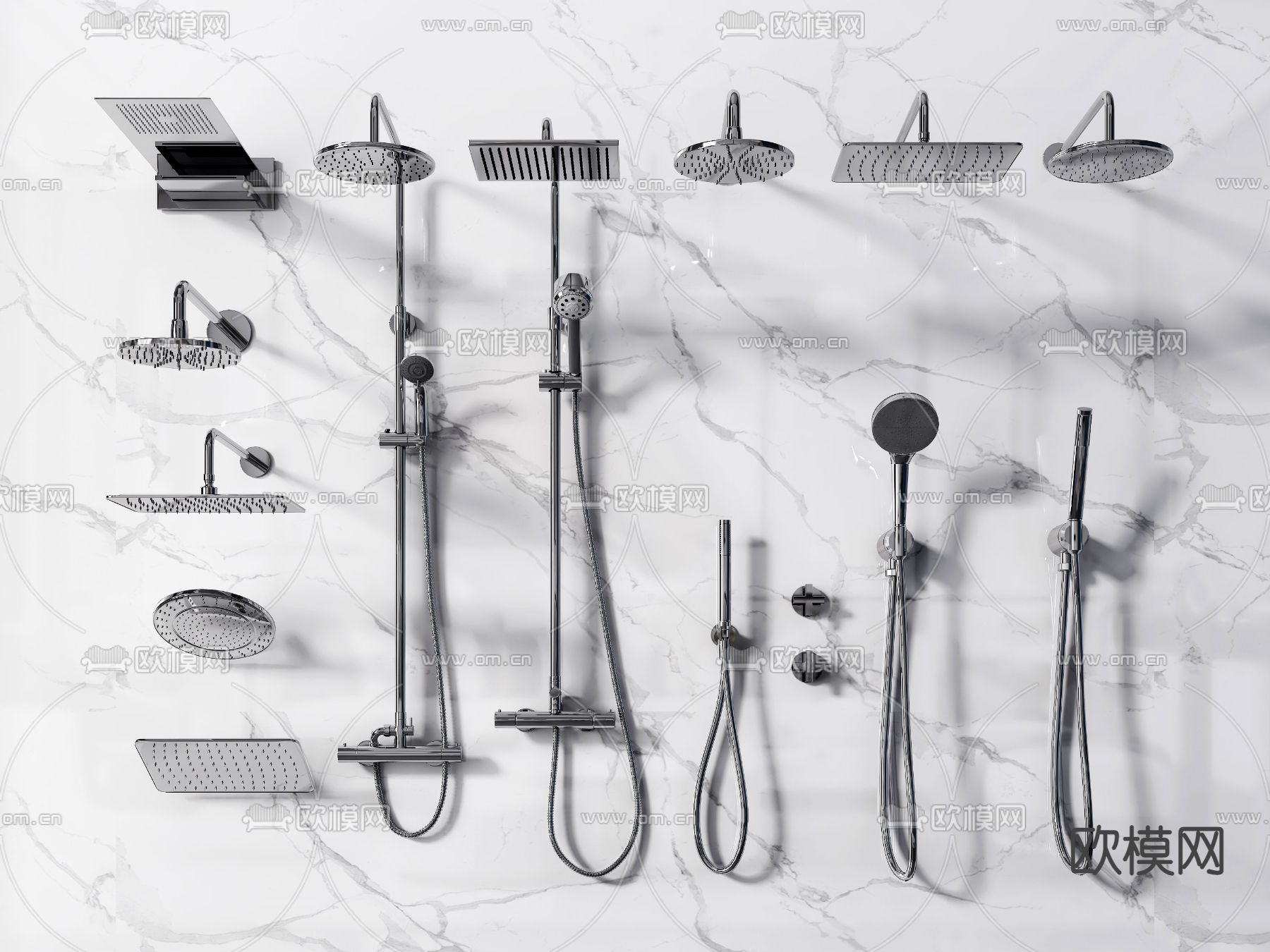 现代淋浴花洒3d模型下载