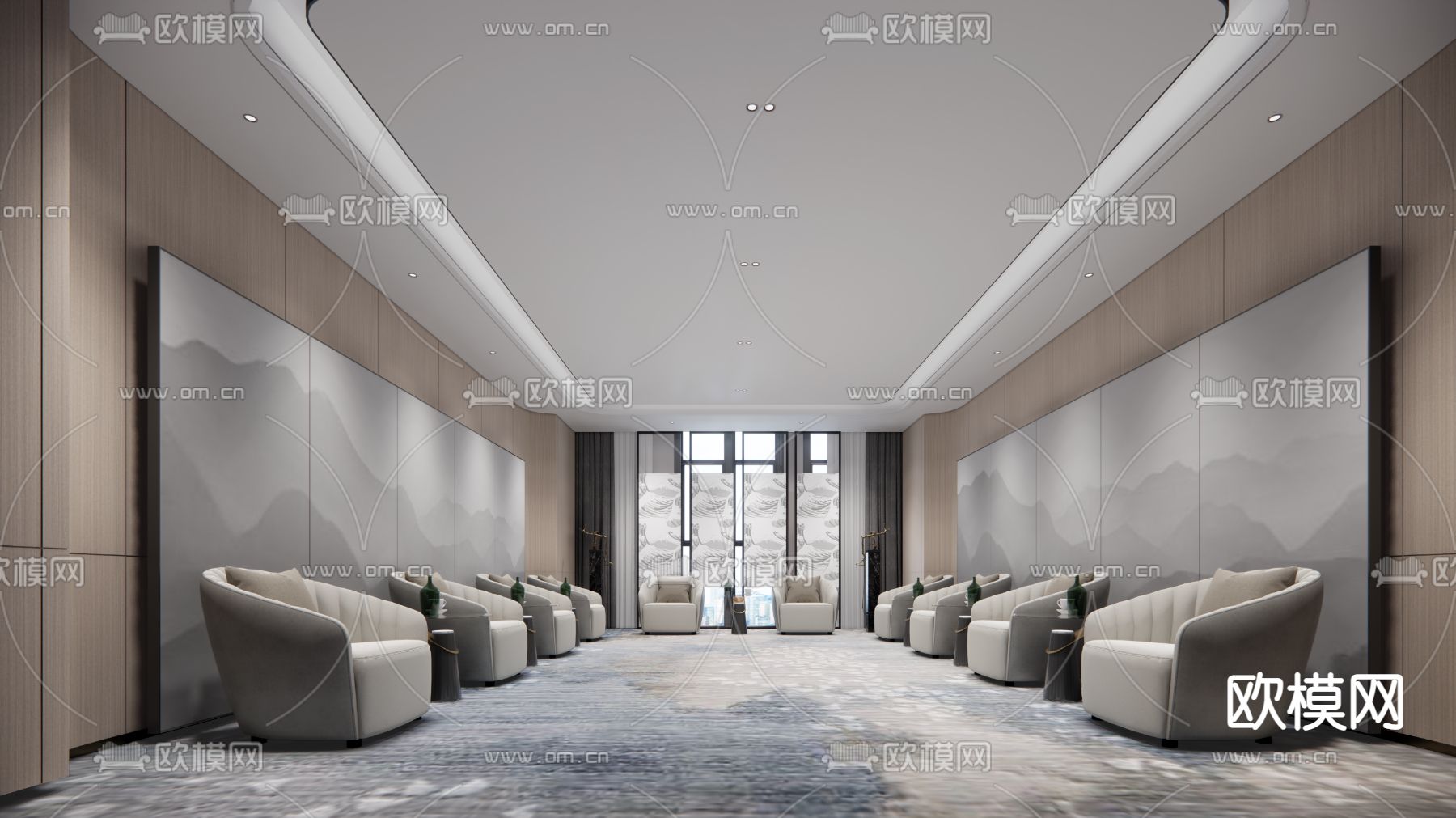 中式贵宾接待室su模型下载_ID11848182_sketchup模型下载-欧模网