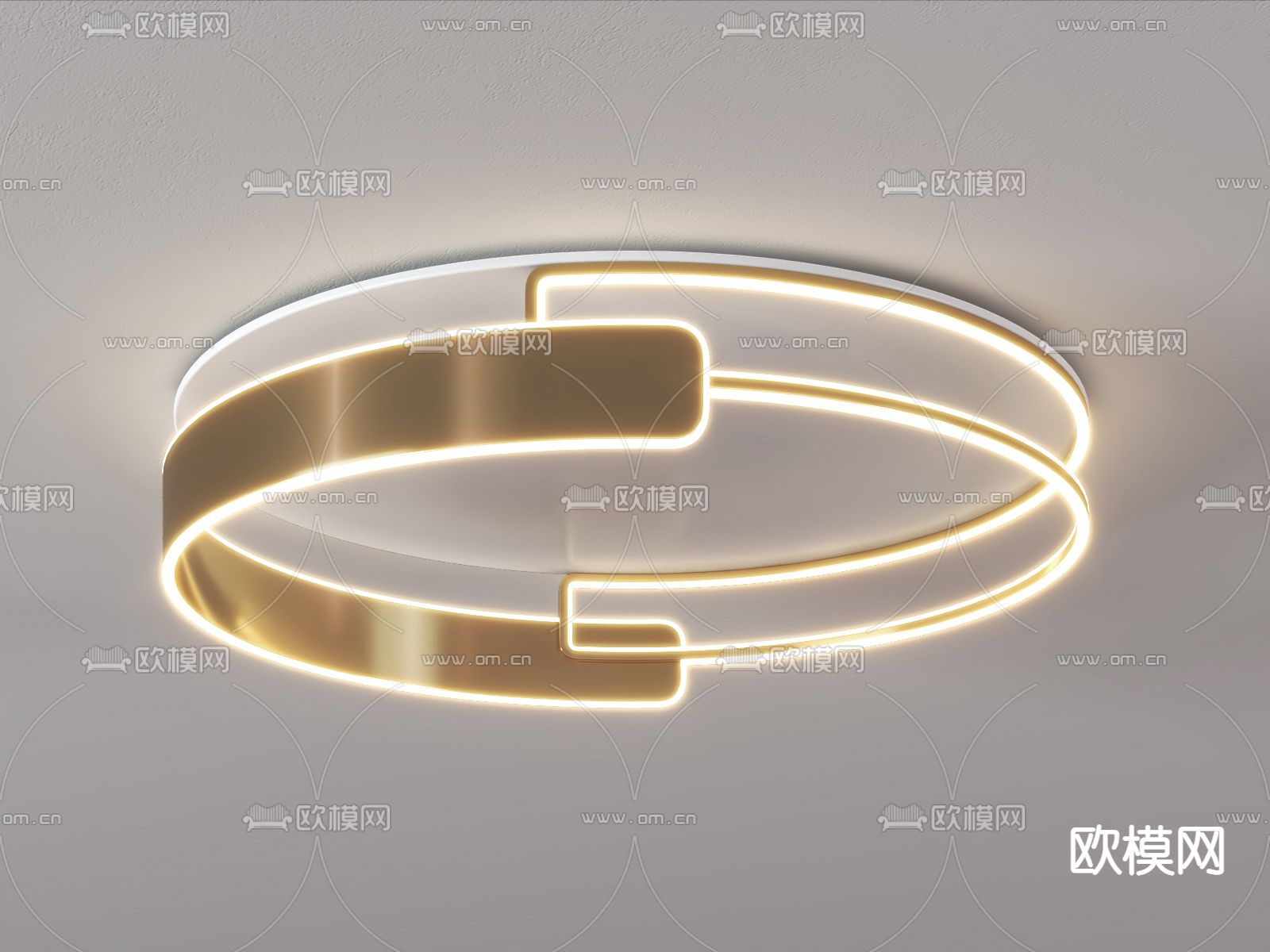 现代吸顶灯su模型下载（渲染图2）