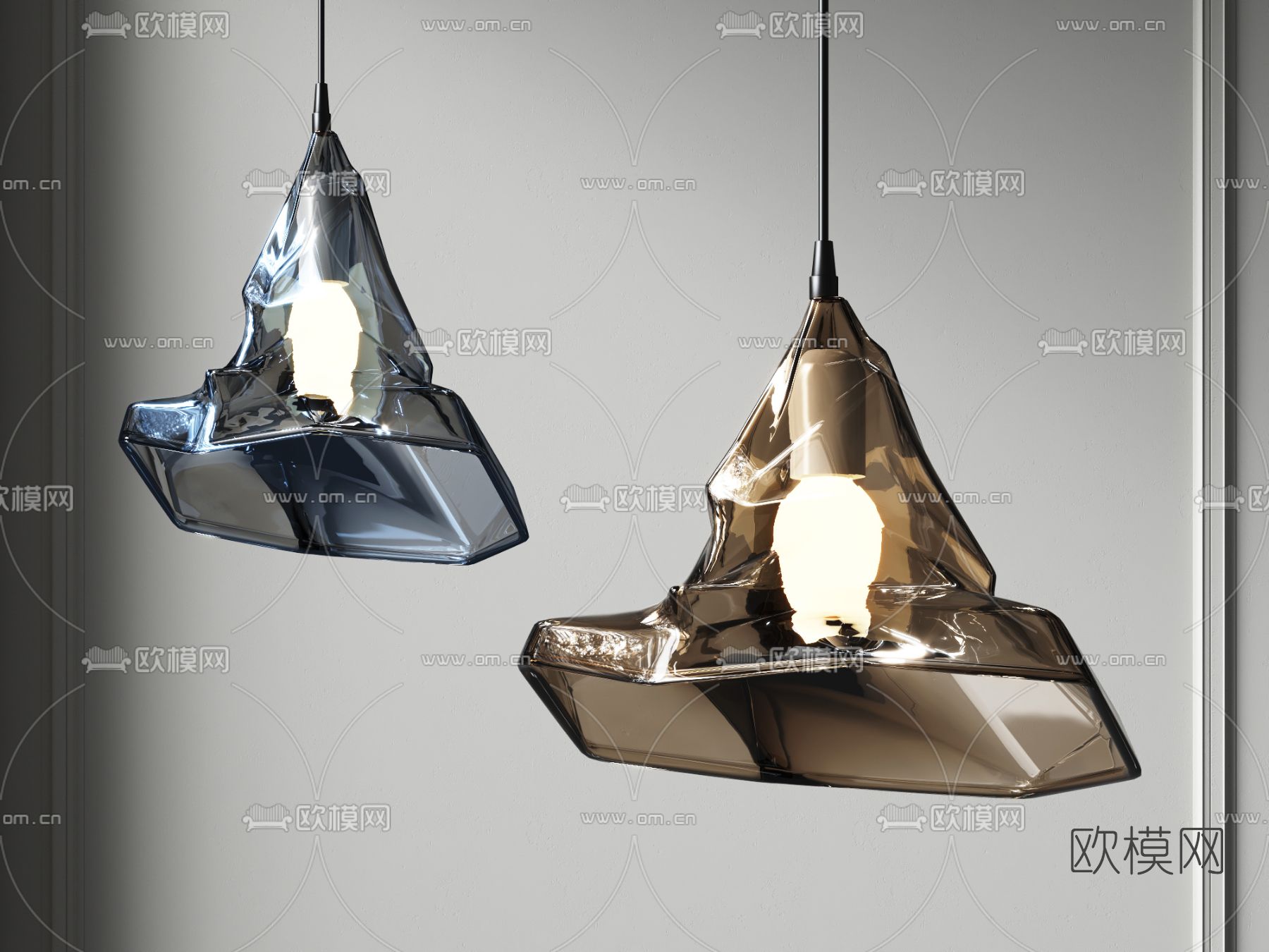 现代亚克力吊灯3d模型下载_ID11852866_3dmax免费模型-欧模网