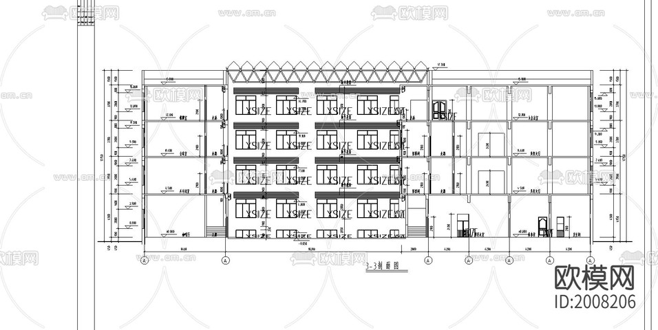 酒店建筑cad施工圖下載(渲染圖2)