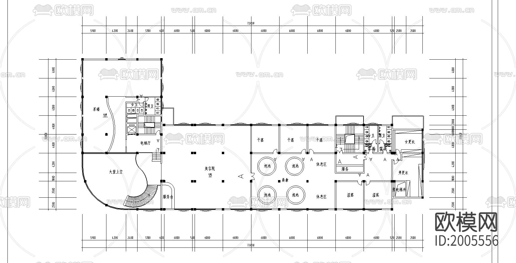 酒店方案cad施工图下载（渲染图2）