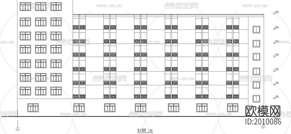 酒店建筑cad施工圖下載(渲染圖1)