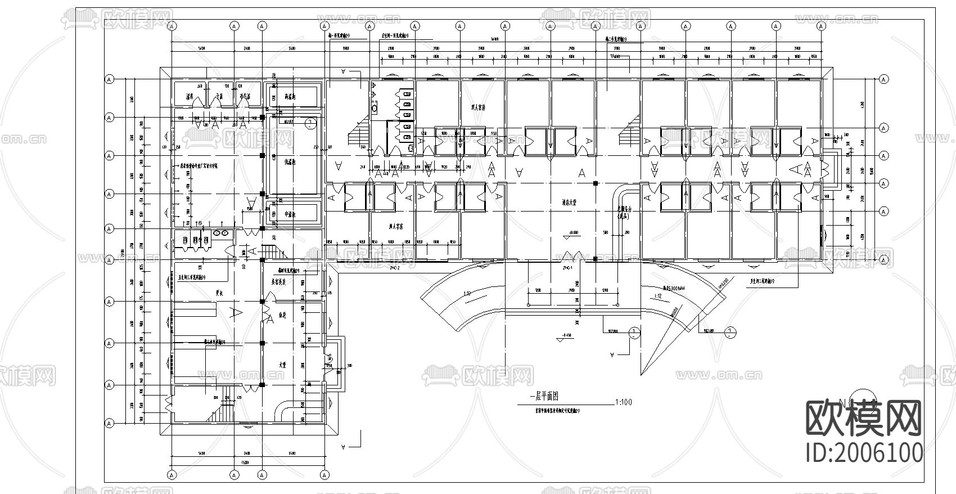 賓館全套建筑CAD施工圖下載(渲染圖4)