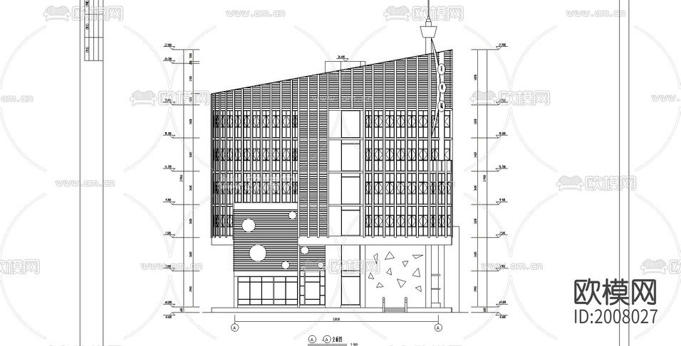 餐廳建筑cad施工圖下載(渲染圖3)